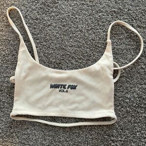 White fox crop top